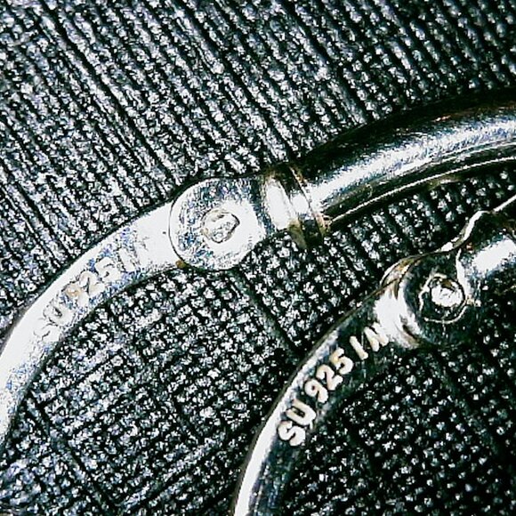 Silver Hoop Earrings 925 - Picture 4 of 4